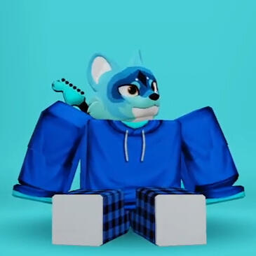 Nibbles, one of Furry Belly Hub's mascots representing the community's Animations & Fursuits + GIFs Category.
