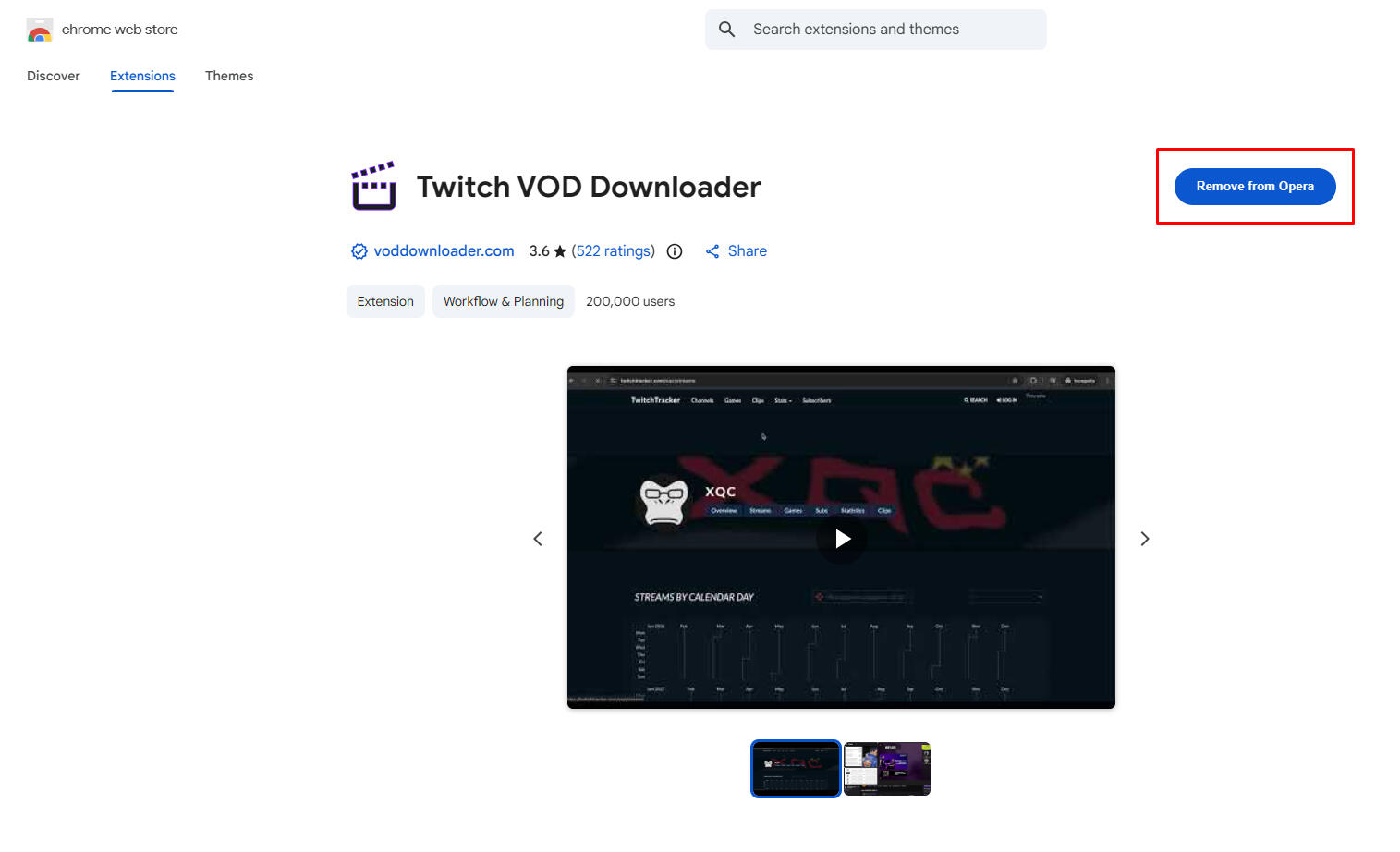 Twitch VOD Downloader on Chrome Web Store